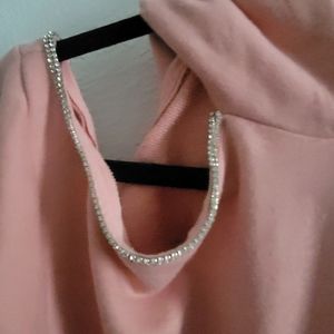 INC (Culpos) Brand  Cold shoulder, hooded sweatshirt with rhinestones. Sz. S
